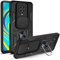JayModCase Funda para Xiaomi Redmi Note 9s Carcasa con Protección Militar Antigolpes, Cubierta de Cámara Deslizante y Soporte de Anillo Giratorio 360° Case for Redmi Note 9s - Negro