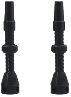 Tubeless Ventil Set 44mm,Presta Ventile schwarz, Presta Ventile für Schlauchlos-Reifen, Aluminium Ventile, Tubeless Set, Französisches Ventil，Superleicht für Mountainbike Felgen, Doppelte Dichtung