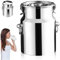 Lechera, cubo de acero inoxidable de 5 l con asas, tapa y cerraduras, jarra de leche sellada antideslizante, recipiente para leche, cubo de acero inoxidable con tapa, de