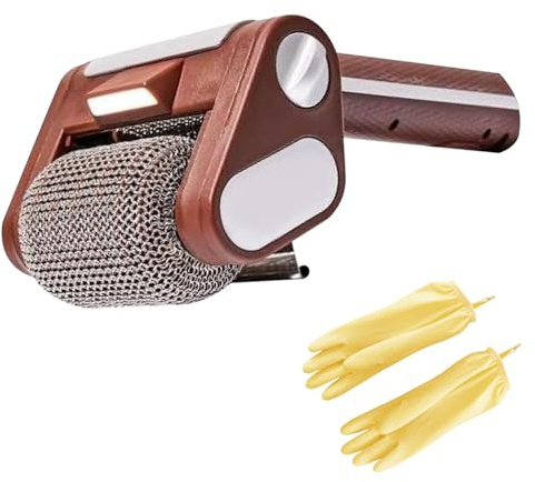 Elektrischer Grillreiniger Borstenfrei Drehende Grillbürste mit LED, BBQ Powerbürste zur Grillreinigung, 304 Edelstahl Barbecue Reiniger, Saker Elektrischer Grillreiniger für Outdoor-Grill, 350 U/min