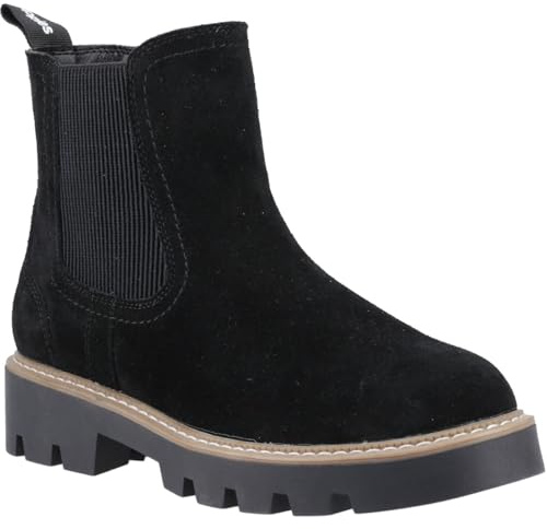 Hush Puppies Aofie Suede Women's Black Flat Chelsea Boots - UK 7