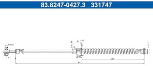 ATE Brake Hose Front Axle Suitable for Focus | 83.8247-0427.3