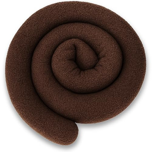 ekm trade Bettschlange für Allergiker Bettkissen Stillkissen Bettrolle Zierkissen Bettumrandung Schlange Handmade 100% Baumwolle (85 - Bouclé Braun, 400 cm)