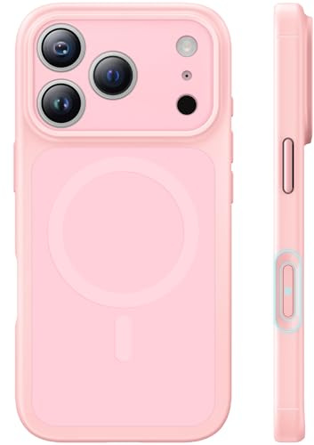 TAURI Funda para iPhone 17 Pro MAX 6,9, Compatible with MagSafe, [protección botón de la cámara] Funda Magnética Móvil Resistente a Los Golpes con Certificación Militar - Rosa