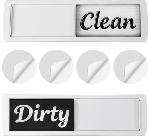 Dishwasher Magnet Clean Dirty Sign, Sticky Acrylic Dishwashers Magnets Sticker, Adhesive Dishwashers Clean/Dirty Indicator Symbol Dishwasher Sticker/Magnet for Home Kitchen Decor (Silver)