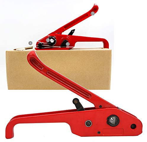 Generic Tendeur de Cerclage de Ruban PET/PP, Outil Manuel en Acier Efficace pour Ruban de 16~19mm, Couleur Rouge pour les Travailleurs de L'emballage (rouge)