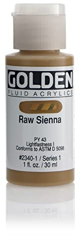 Pro-Art Raw Sienna-Golden Fluid Acrylic, Multicolour, 2.84x2.84x7.62 cm