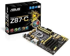 Asus Z87-C Mainboard Sockel LGA 1150 (ATX, Intel Z87, DDR3 Speicher, 6x SATA III, HDMI, DVI, 4x USB 3.0)