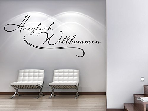 Klebeheld® Wandtattoo Herzlich Willkommen No.5