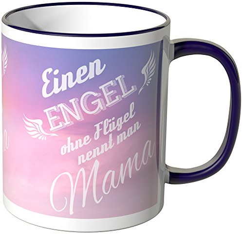 WANDKINGS® Tasse, Schriftzug: Einen Engel ohne Flügel nennt Man Mama - LILA