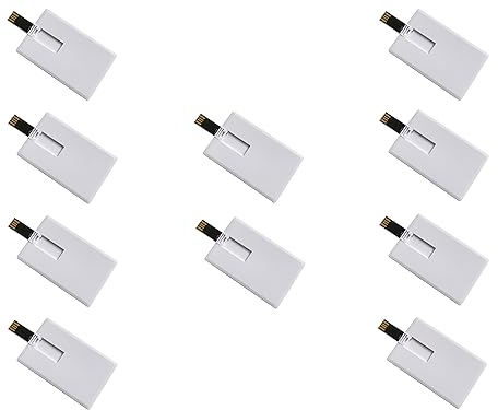 Fenglangrong 10 StückUSB-Flash-Laufwerk,weiß 2GB Kredit-Bankkartenform Flash-Laufwerk Memory Stick U-Disk-Daumen-Geschenk USB Stick Flach
