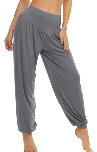 BeautyWill Haremshose/Yogahose/Jogginghose/Yoga Pilates Hosen/Yoga pants Hose für Damen - für Sport und Training aus 95% Modal M, Dunkelgrau
