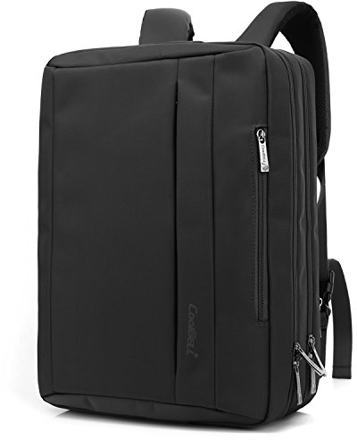 CoolBELL17,3 Zoll umwandelbar Laptop Tasche/Rucksack Messenger Bag Oxford Gewebe Umhängetasche Backpack Mehrzweck Aktentasche für Laptop/Macbook/Tablet/Herren/Damen(Schwarz)