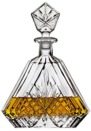 Décanteur à whisky pour liqueur Scotch Bourbon ou vin, Irish Cut triangulaire – 750 ml