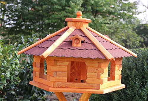 Maxi Vogelhaus Vogelhäuser mit und ohne Ständer 67 x 45 cm behandelt Typ 5.1 (rot, ohne Ständer)