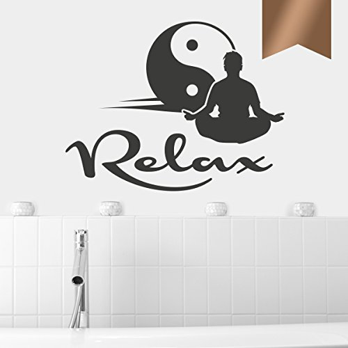 WANDKINGS Wandtattoo - Relax Yin Yang - 50 x 39 cm - Kupfer - Wähle aus 5 Größen & 35 Farben