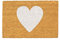 Nicola Spring Coir Door Mat - 60 x 40cm - White Heart - Pack of 1 - Decorative Indoor Front Door Floor Mat Entry Dirt Trapper Rug Outdoor Boot Scraper Non Slip Backing Doormat