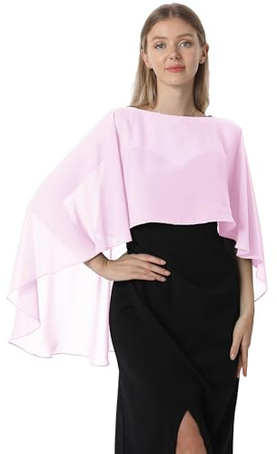 Hotshawl Chiffon Cape001 Scialle di Pashmina, Rosa, Taglia Unica Donna