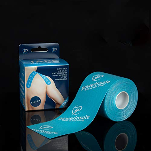 Powerinsole - Kinesiologie Tape, Muskeln Kinesiology Sport Tape elastische Bandage, Kinesio Tape, Physio - Tape, Therapie-Tape, wasserfest, elastisch (5m x 6cm)
