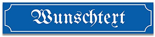 printplanet® - Straßenschild mit Text selbst gestalten - Kunststoff-Wegweiser mit Wunschnamen personalisieren und bedrucken - Größe 36,4 cm x 7,7 cm - Variante Nostalgie
