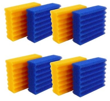 Pondlife Ersatzteil für CBF-Teichfilter - CBF-350B Ersatz-Filterschwämme 4X blau, 4X gelb