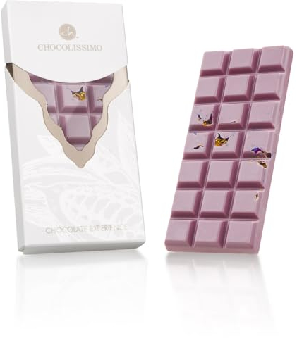 CHOCOLISSIMO - Schokolade Geschenk - Tafel Schokolade aus feinster Ruby-Kakaobohne, Weltneuheit - Rosa Schokolade mit Blumen, Geschenkidee Frauen, Mama, Freundin, Geburtstag, Valentinstag, Jahrestag