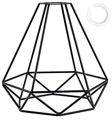 Skelang Lampshade Ceiling, Metal Lamp Shades, Wire Light Shade Black, for Kitchen, Dinning Room, Bedroom, Hallway