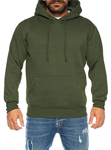 Raff & Taff Hoodie Kapuzenpullover Sweatshirt Sweater Pullover | S - 6XL | Sport Alltag Freizeit | Premium Baumwolle Fleece Innenseite (Oliv, XL)