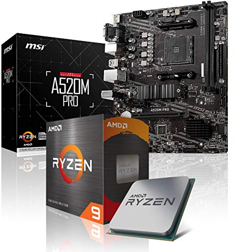 Memory PC Aufrüst-Kit Bundle Ryzen 9 5950X 16x 3.4 GHz Prozessor, 8 GB DDR4, A520M Pro Mainboard (Komplett fertig zusammengebaut inkl. Bios Update und Funktionskontrolle)