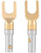 Connettori a forcella Hi-Fi, 6 pezzi placcati in oro 4mm Banana U Forcella Y Spade Spade Connettore del cavo dell'altoparlante Supporto a vite Supporto , connettori forcella hifi