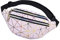 KOMUNJ Bauchtasche Holografische Gürteltasche für Festivals, Rave, Bauchtaschen für Damen, Reisen, Party, Sport, Laufen, holografische Bauchtasche mit PU-Leder (Gürteltasche, holografisches Rosa)