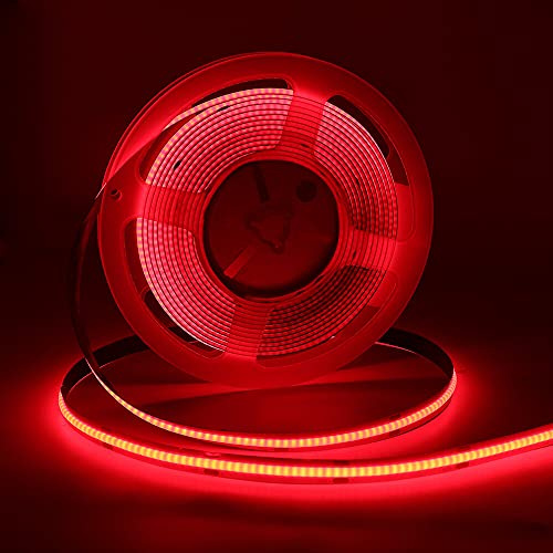 XUNATA USB COB LED Streifen 320 LEDs/m Superhell Hohe Dichte Selbstklebend Flexibles 5V COB LED Lichtband Strip für Schlafzimmer Küche Home Innendekoration (Rot, 1M)
