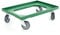 Karton EU Transportroller für Boxen 60 x 40 cm, 300 kg Tragfähigkeit, 4 Lenkrollen, Grün, Rollwagen
