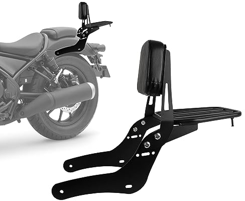 Motorrad Rückenlehne Sitzpolster mit Gepäckträger für Rebel CMX500 CMX300 2017-2025, PSLER Beifahrer Sissy Bar Ablage Motorrad Zubehör