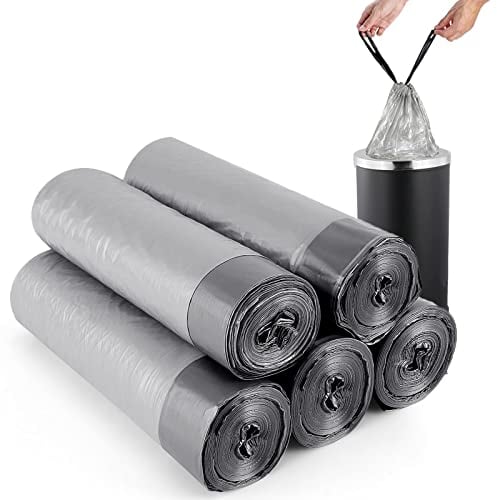 Lot de 75 Sacs Poubelle 30L avec Poignees - Sac Poubelle Lien Coulissant, Recycles, Resistant, Anti-Fuites, Sac Poubelle Rectangulaire 30 litres Taille Large 60 x 50 cm Noir
