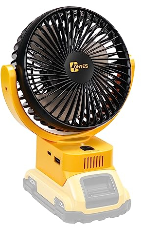 Cordless Jobsite Fan For DeWALT 20V 60V Flex Max Battery Brushless Motor With USB A+C Fast Charging For Camping Workshop and Jobsite(Battery not included)