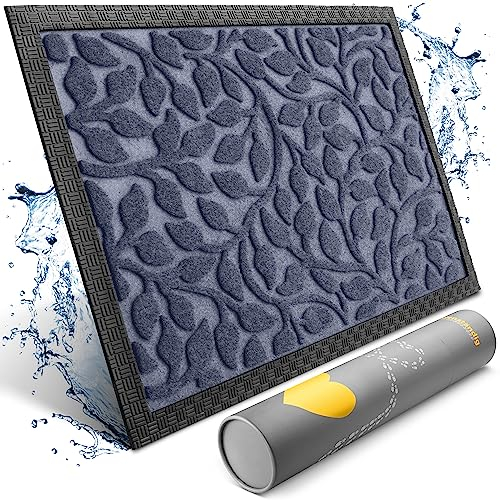 Bodenständig® Fußmatte außen und innen [robust] - Saubere Schuhe Dank geriffelter Oberseite - Perfekte Größe 40x60cm Schwarz - Fussmatte aussen Türmatte Haustür fussabstreifer innen Door mat
