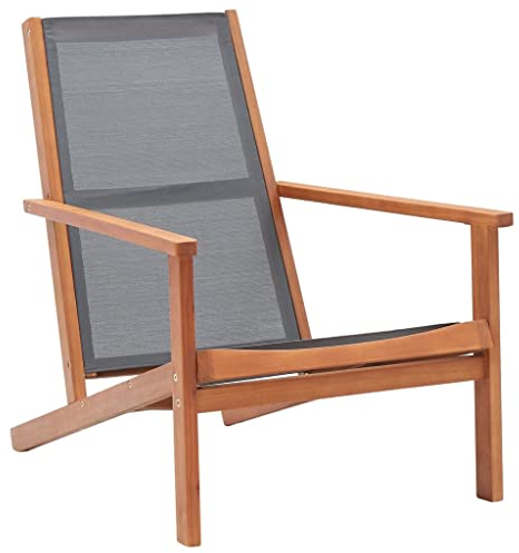 Möbel mit Gartenliege Grau massiv Eukalyptusholz und Textilene