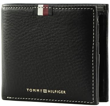 Tommy Hilfiger TH Premium Corporate Leather Flap and Coin Black