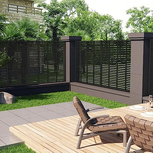 SKM Lamellenzaun WPC 180x180 cm Schwarz, Weight: 23.62 kg, 318108