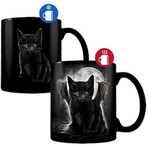 FabFinds Coffee Mug with Handle Giftable Tea Mug Coffee (Bat Cat Heat Change)