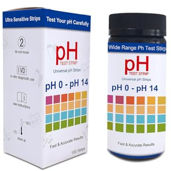 100pcs pH Teststreifen Kit, Universelle Anwendung (pH 0-14), Empfindlicher Test pH für Speichel&Urin