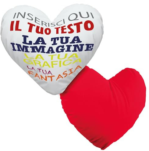 Gruppo Veneziano - cuscino personalizzato a forma di cuore - cuscino personalizzato con imbottitura - personalizza con foto, testi o loghi - 100% made in italy