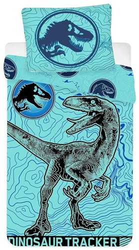sarcia.eu Dinosauriern Baumwollbettwäsche, Glow-in-The-Dark Bettwäsche 140cm x 200cm Oeko-TEX
