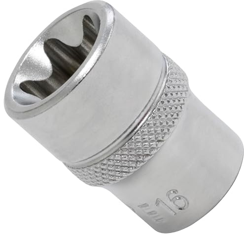 AERZETIX - C70950 - Llave de vaso 3/8 E16 x 28mm con huella estrella E - llave de trinquete mecánica - en acero CR-V - color plata