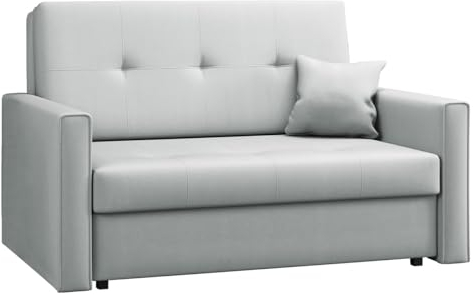 Mirjan24 Sofa Viva Bis II mit Schlaffunktion, 2 Sitzer Polstersofa mit Bettkasten inkl. Kissen, Schlafsofa Sofagarnitur, Bettsofa, Wohnlandschaft, Farbauswahl (Manila 14)