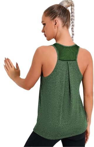 Weardear Tanktops Damen Sport Ärmellos Yoga Shirts Racerback Mesh Zurück Sport Weste Fitness Studio Running S-XXL