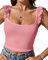 GeGekoko Damen Crop Tops Spitze Ärmellos Tank top Sexy Camisole Sommer Eng Oberteil mit Rüschen(Rosa, S)