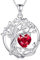 FANCIME Lebensbaum Rubin Kette für Damen 925 Sterling Silber Baum des Lebens Rubin Anhänger Halskette Schmuck Geschenke für Frauen Mädchen, Kettenlänge: 40+5 cm