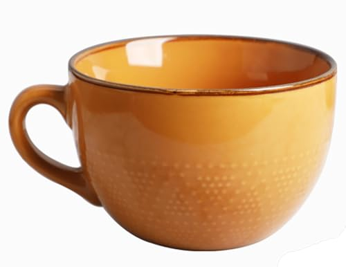 Disoza Suppentassen mit Henkel Groß Kaffeetasse XXL Tasse Keramik 700ml Jumbotassen Groß Kaffee Tee Tasse Müsli Suppen Kaffeebecher Schale Schüssel Porzellan Kaffee Tasse Suppenschüssel mit Griff